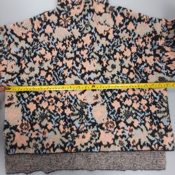 NEW Zara Wool Oversized Vintage Floral Jacquard Mock Neck Grandma Sweater Small - Picture 4 of 7